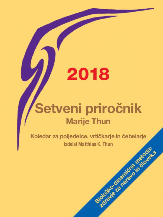 Polno ime setvenega koledarja Marije Thun – vsebuje veliko več podatkov kot mesečni setveni koledar, ki ga objavljamo v naši prilogi in na spletni strani – je Setveni priročnik – Koledar za poljedelce, vrtičkarje in čebelarje. Izdaja ga Založba Ajda.
Foto: