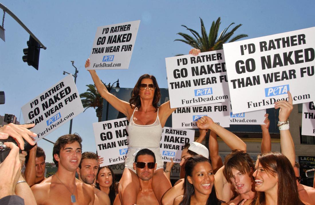 Protest Janice Dickinson (nekdanja supermanekenka in lastnica modne agencije) in njenih varovancev. Foto: Shutterstock