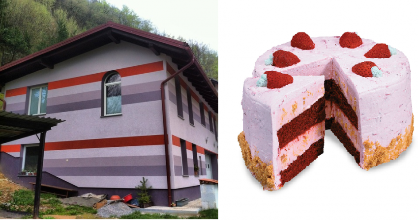 Fasado te hiše se da po mnenju pobudnikov iniciative 50 odtenkov slovenskih fasad primerjati s torto.