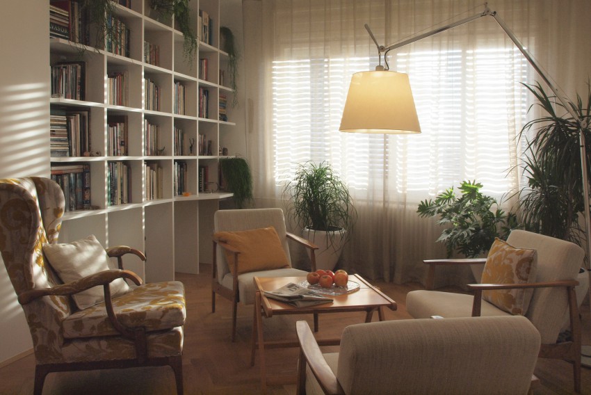 V novi podobi stanovanja je bilo treba predvideti dovolj prostora za rastline in knjige.