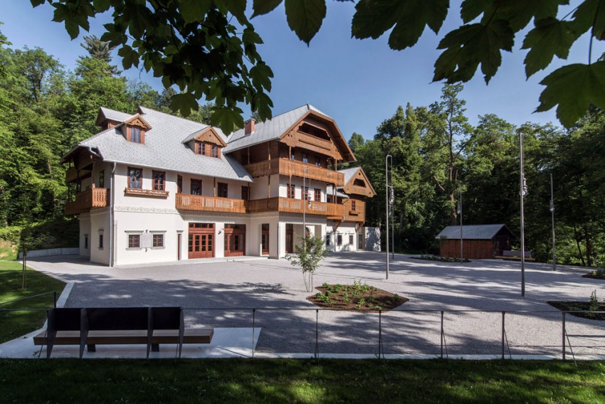 Prenova hotela Švicarija v ljubljanskem parku Tivoli (ARREA arhitektura in studio AKKA).