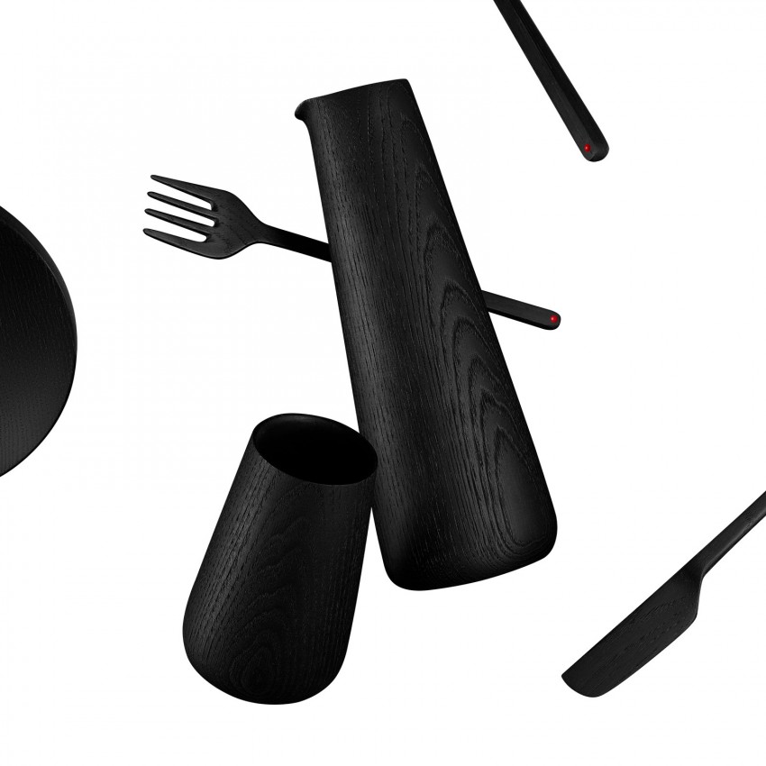 <p>Kuhinjski pripomočki Črna kolekcija, oblikovanje Jernej Mali, atelje Mali</p>