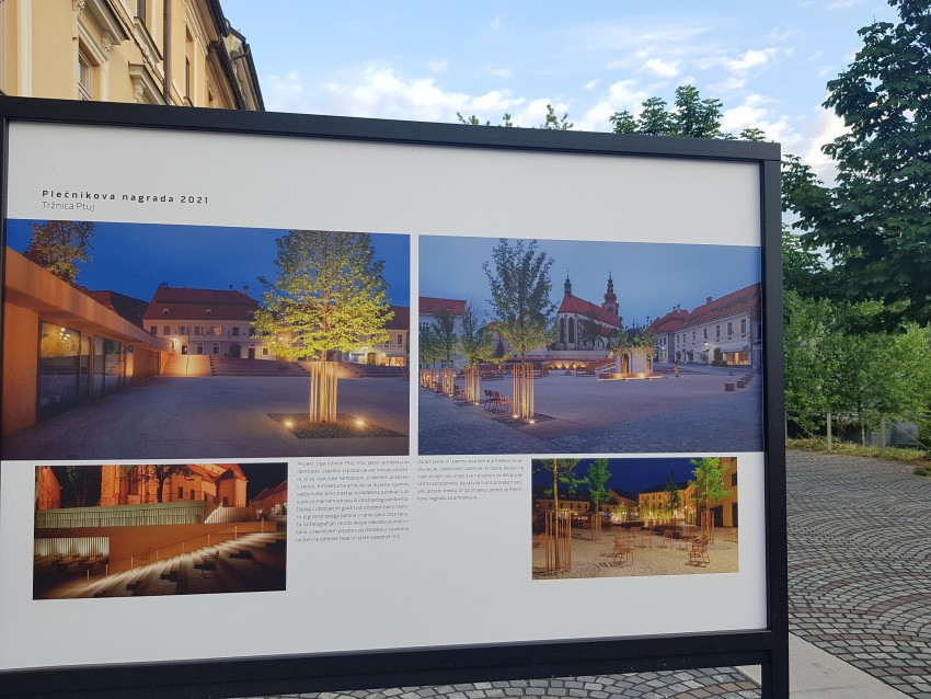 <p>Na Gallusovem nabrežju ob Ljubljanici so na ogled nagrajeni in nominirani arhitekturni projekti za Plečnikova odličja 2021. Med njimi tržnica na Ptuju, za katero so avtorji prejeli glavno nagrado.</p>