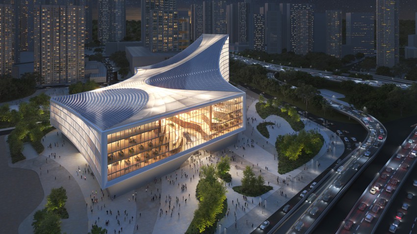 <p>Novo osrednjo knjižnico v kitajskem mestu Wuhan so zasnovali v nizozemskem arhitekturnem biroju MVRDV.</p>
