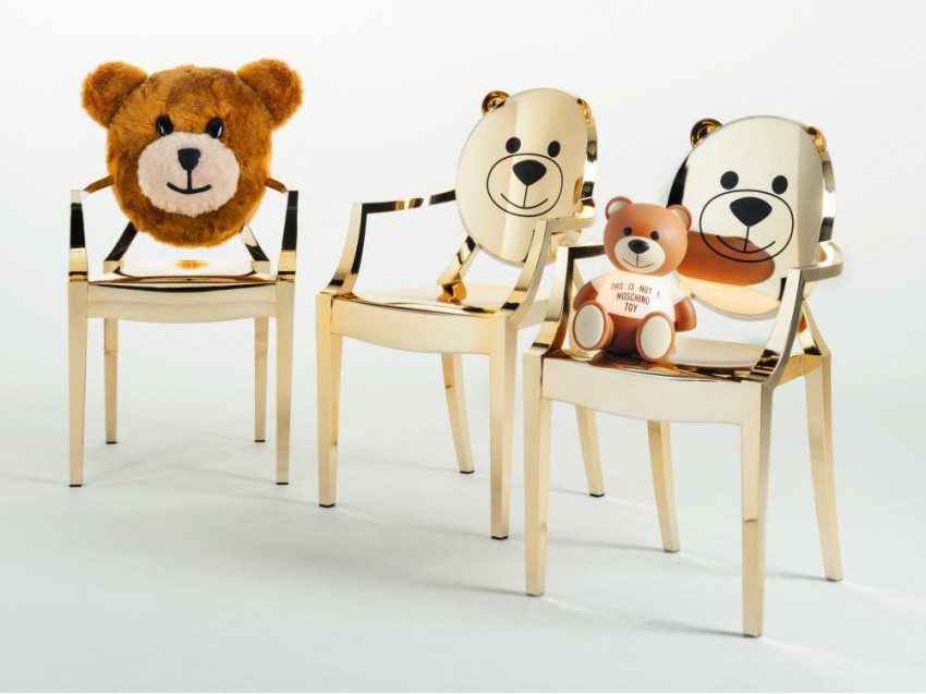 <p>Izvedba stola, kot si jo je zamislil modni oblikovalec Jeremy Scott 2018 za Moschino.</p>